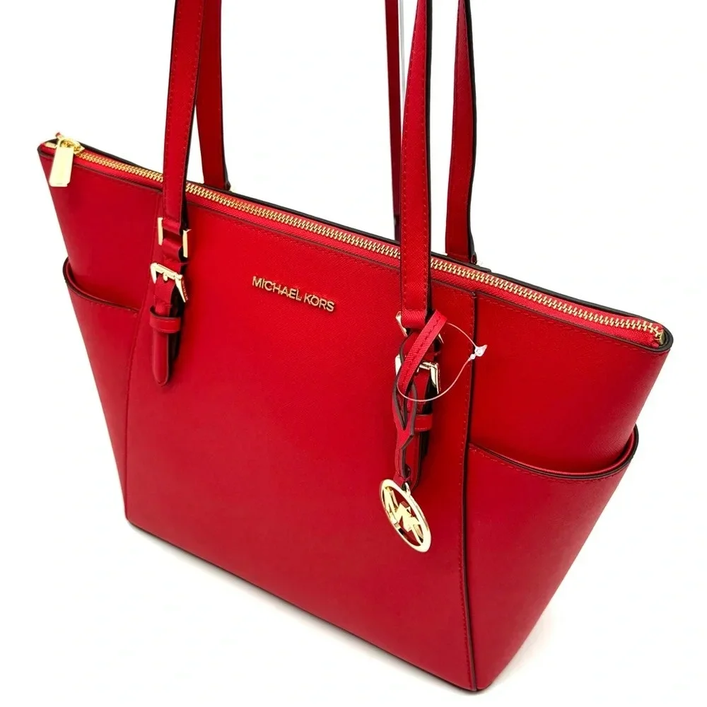 Michael Kors Large Charlotte TZ Tote Bag Bright Red - Picture 6 of 10